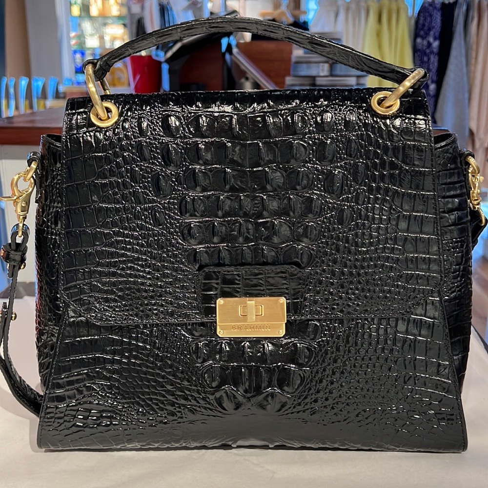 Brahmin Brinley Black Melbourne Satchel
